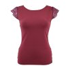 Tričko s krajkovými rukávky - vínové II.JAKOST
