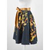 Půlkolová sukně - guma - zlaté ginkgo 4