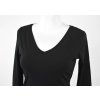 Tričko 3/4 rukáv - výstřih do V - černé
