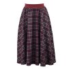 Midi sukně - guma - vínová kostka 3