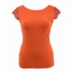 Tričko s krajkovými rukávky - sytě oranžové II.JAKOST