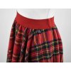 Kolová sukně - guma - červená kostka II.JAKOST