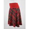 Půlkolová sukně - náplet - červená kostka