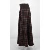 Maxi půlkolová sukně - hnědá kostka
