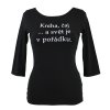 Tričko 3/4 rukáv - černé - kniha a čaj 2