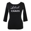 Tričko 3/4 rukáv - černé - klid/chaos
