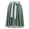 Půlkolová sukně - guma - zelená a šedý tyl II.JAKOST