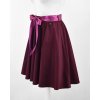 Půlkolová sukně - guma - bordó 3