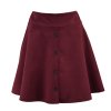 Sukně s knoflíky - semiš - vínová