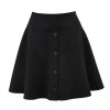 Sukně s knoflíky - semiš - černá