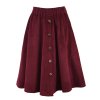Sukně s knoflíky - manšestr - vínová 5