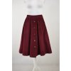 Sukně s knoflíky - manšestr - vínová 6