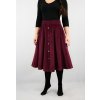 Sukně s knoflíky - manšestr - vínová