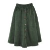 Sukně s knoflíky - manšestr - zelená