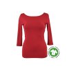 Tričko 3/4 rukáv - rudé - GOTS 6