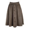 Sukně s knoflíky - manšestr - kávová
