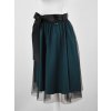 Půlkolová sukně - guma - petrolejová a černý tyl
