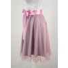 Půlkolová sukně - guma - šedá a růžový tyl 3