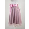 Půlkolová sukně - guma - šedá a růžový tyl