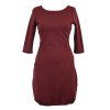 Šaty 3/4 rukáv - tmavě vínové - ptáčci 2