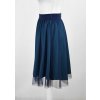 Půlkolová sukně - guma - petrolejová a modrý tyl
