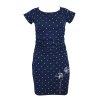 Šaty řasené - modré s puntínky - pampeliška