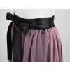 Půlkolová sukně - guma - černá a světle růžový tyl