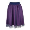 Půlkolová sukně - guma - fialová a modrý tyl