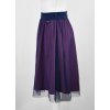 Půlkolová sukně - guma - fialová a modrý tyl