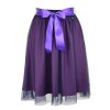 Půlkolová sukně - guma - fialová a modrý tyl