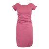 Šaty řasené - krátký rukáv - starorůžové