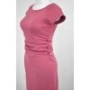 Šaty řasené - krátký rukáv - starorůžové