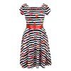 Půlkolové šaty - pruhy plné lásky