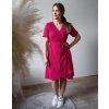 Zavinovací mušelínové šaty - magenta