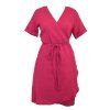 Zavinovací mušelínové šaty - magenta