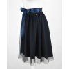 Půlkolová sukně - guma - tmavě modrá a černý tyl