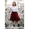 Půlkolová sukně - guma - malinová a černý tyl 4
