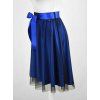 Půlkolová sukně - guma - královsky modrá a černý tyl