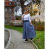 Maxi půlkolová sukně - světle modrá 4