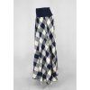 Maxi půlkolová sukně - modrobéžová kostka