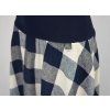 Maxi půlkolová sukně - modrobéžová kostka
