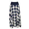 Maxi půlkolová sukně - modrobéžová kostka