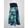 Půlkolová sukně - náplet - modrozelený mramor
