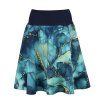 Půlkolová sukně - náplet - modrozelený mramor