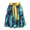 Půlkolová sukně - guma - modrozelený mramor
