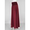 Maxi půlkolová sukně - vínová
