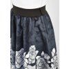 Půlkolová sukně - guma - černobílé pivoňky