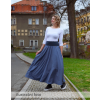 Black Mountain Maxi půlkolová sukně - tmavě modrá - viskóza/len – fotografie 6