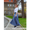 Black Mountain Maxi půlkolová sukně - tmavě modrá - viskóza/len – fotografie 4