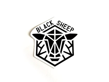 Samolepka Black Sheep s nápisem (bílá)
